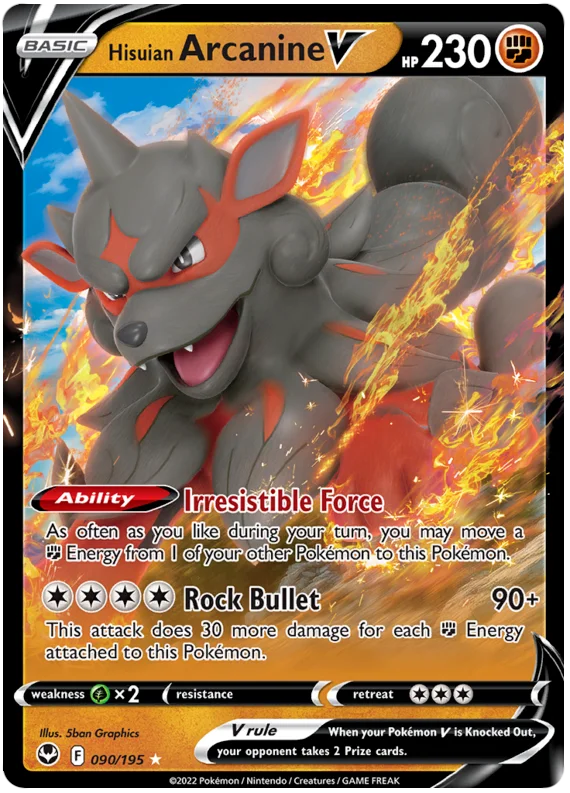 arcanine pokemon card gx Hisuian Arcanine V 90/195 – GEEK COMMUNITY
