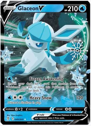 Glaceon V (Snowflake Stamped)