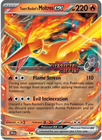 Team Rocket's Moltres ex 31/182 (Destined Rivals Stamp)
